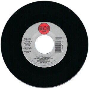 Lorrie Morgan 45 RPM - Except For Monday / Hand Over Your Heart - RCA VG Country